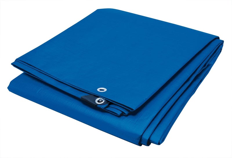 Performance Tool W6009 Blue Waterproof Tarp Cover - 10 x 20 ft for Canopy, Tent, Boat, RV, or Pool - Image 1